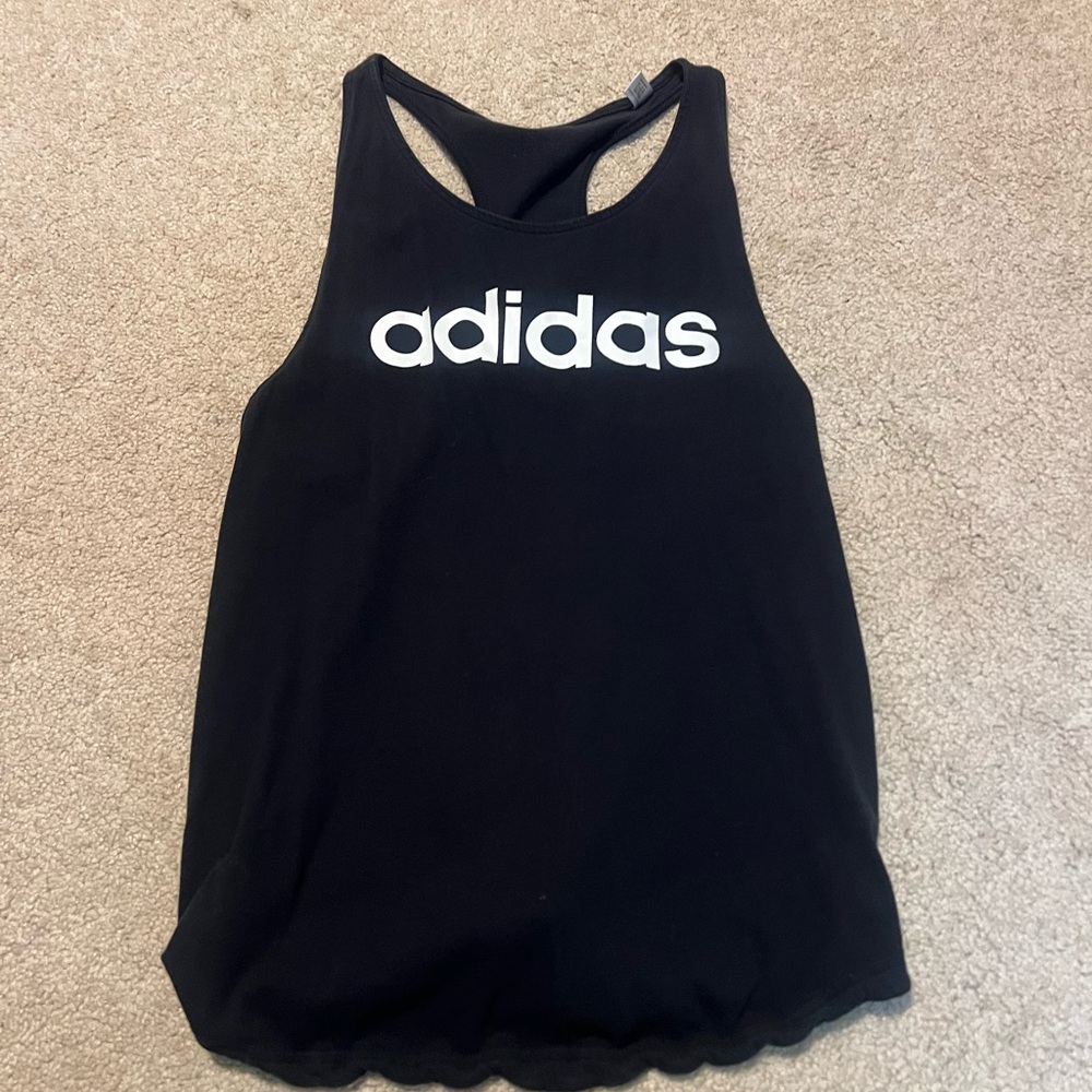 Adidas Black and White Logo Tank Top